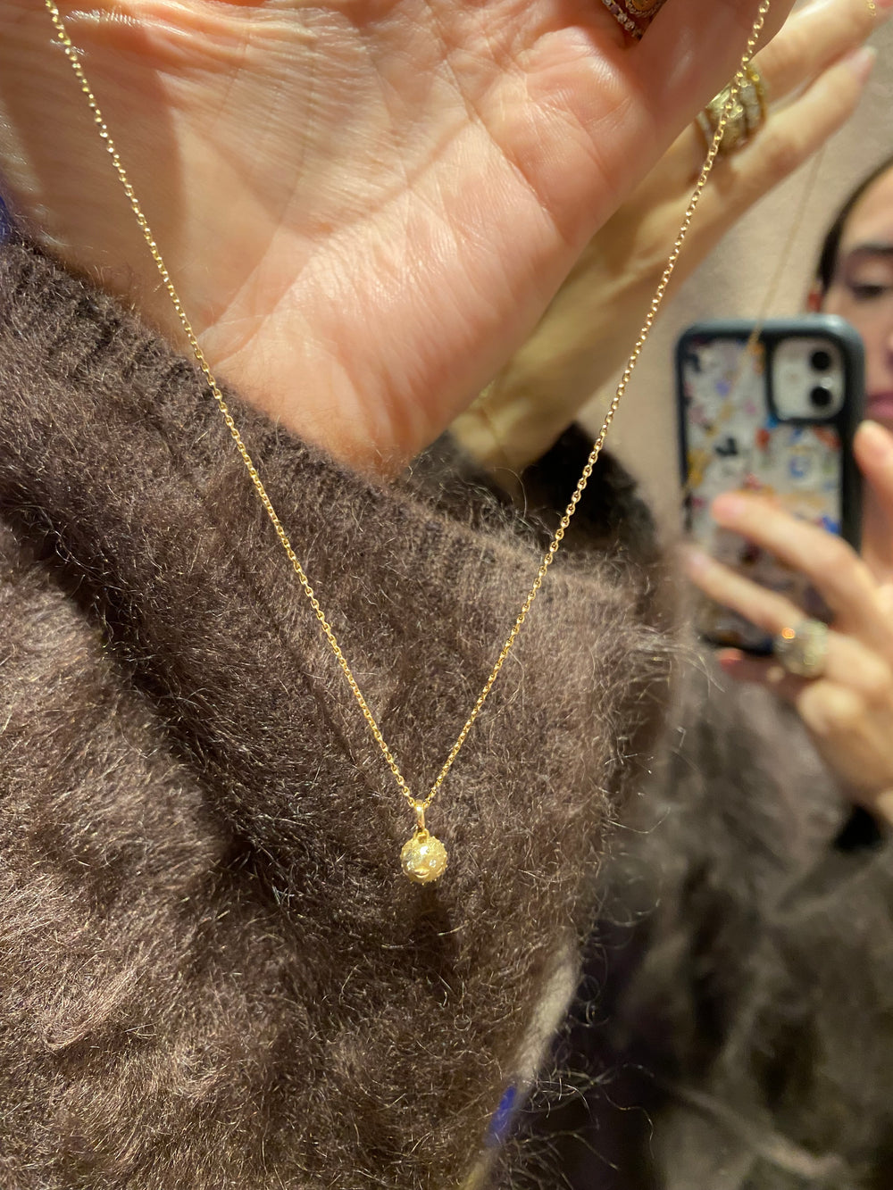 April First 14k Gold Puffer Fish Necklace