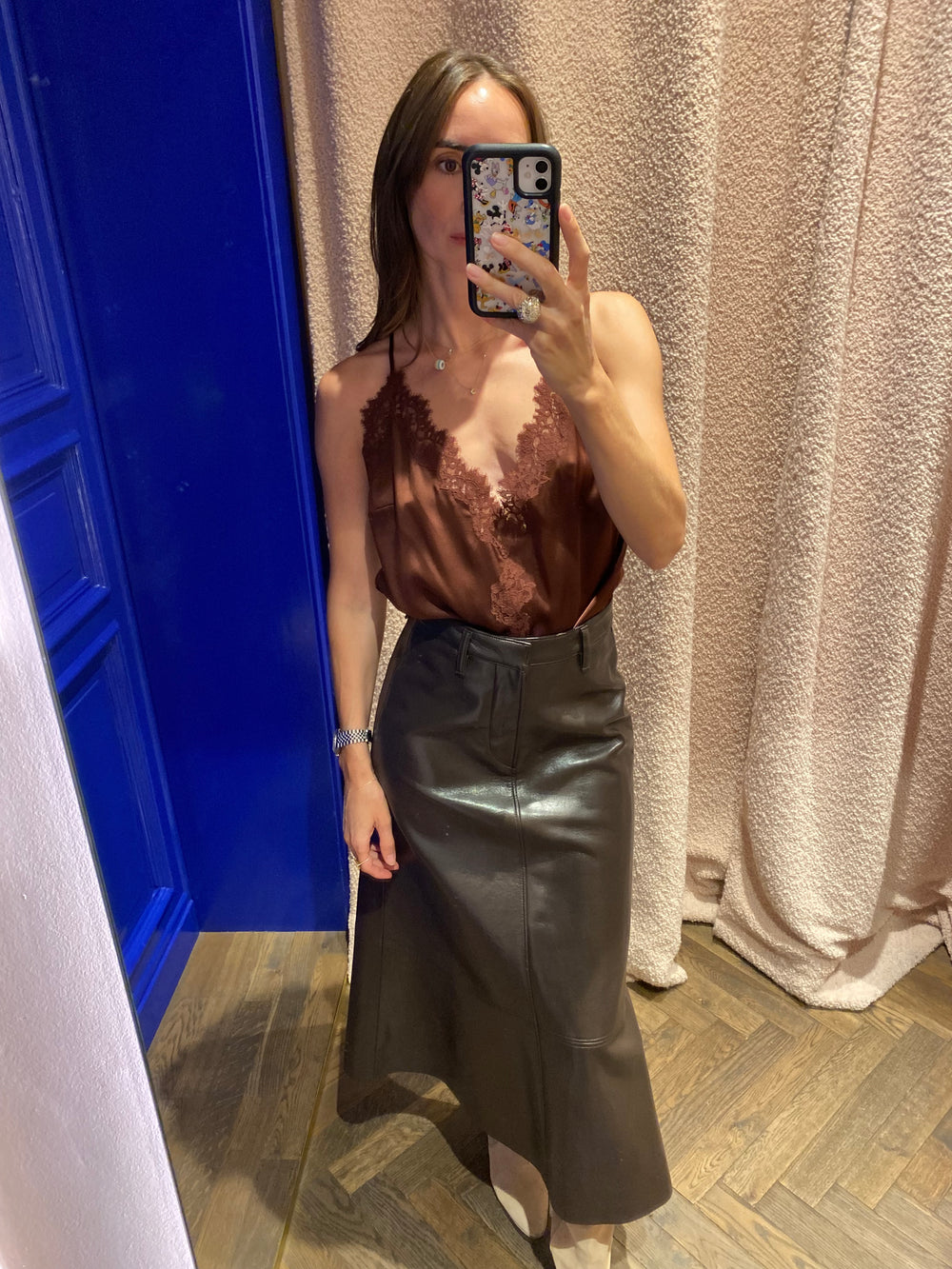 Doen Kira Silk Cami Brun