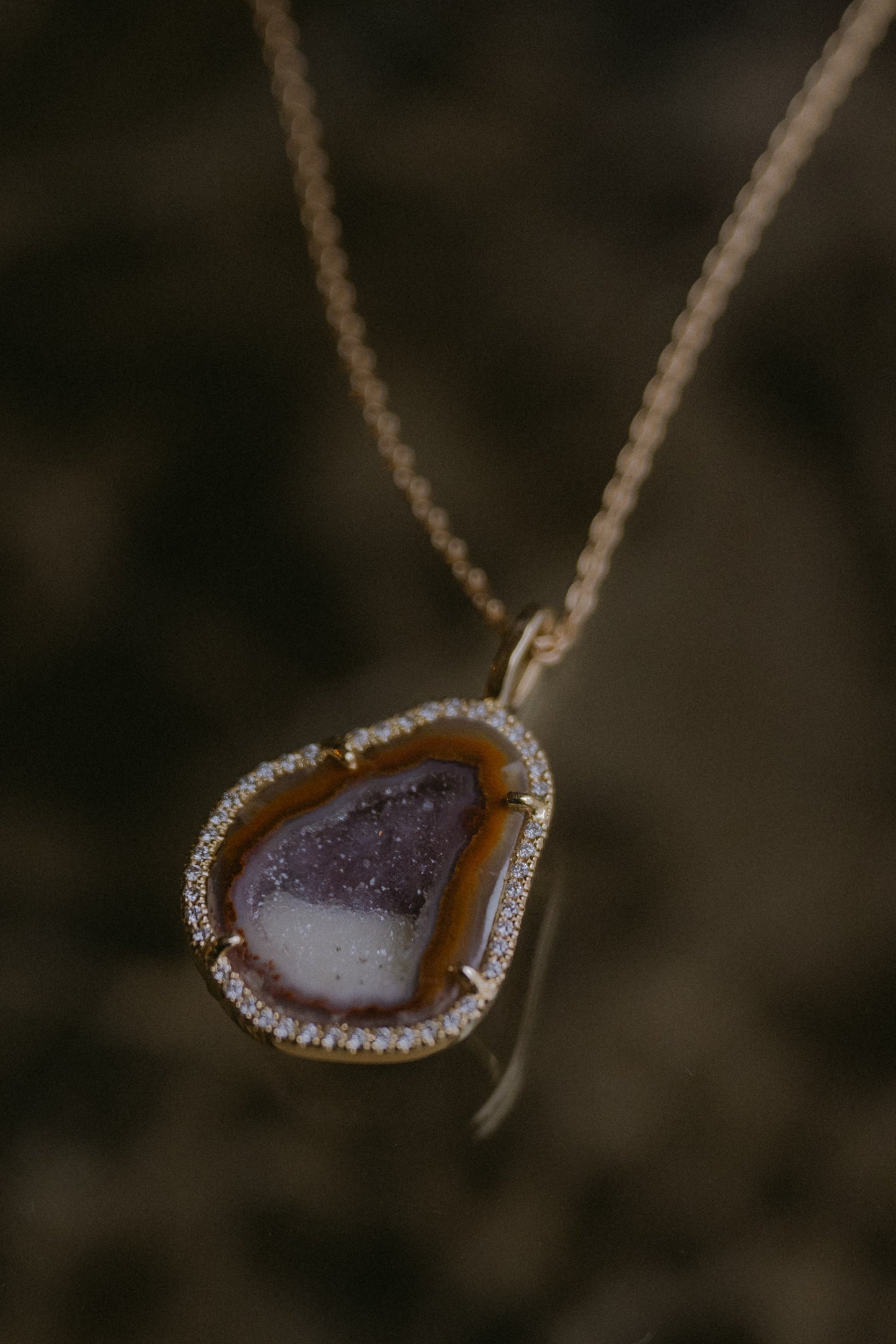 
                  
                    Made to Order | 18k Gold Louise Agate Diamond Pendant
                  
                
