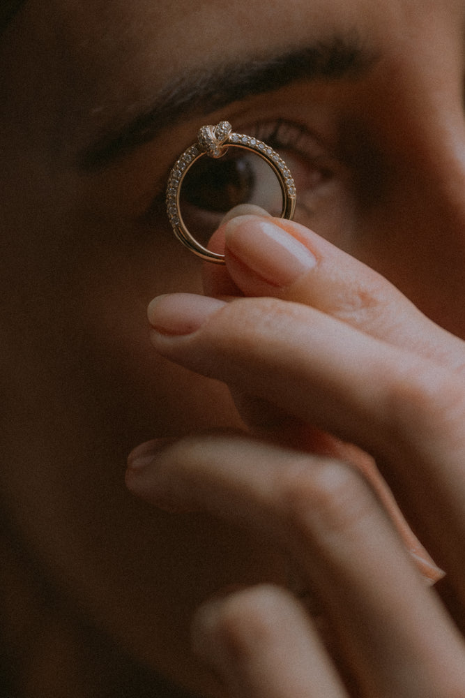 
                  
                    Made to Order | April First 14k Gold Knot Ring Pavé
                  
                