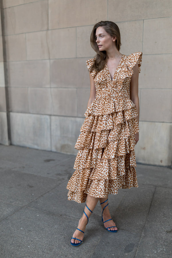 Viola Silk Dress Cheetah
