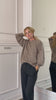 April First Berlin Soft Goat Marled Relaxed Fit Crewneck Brown Melange