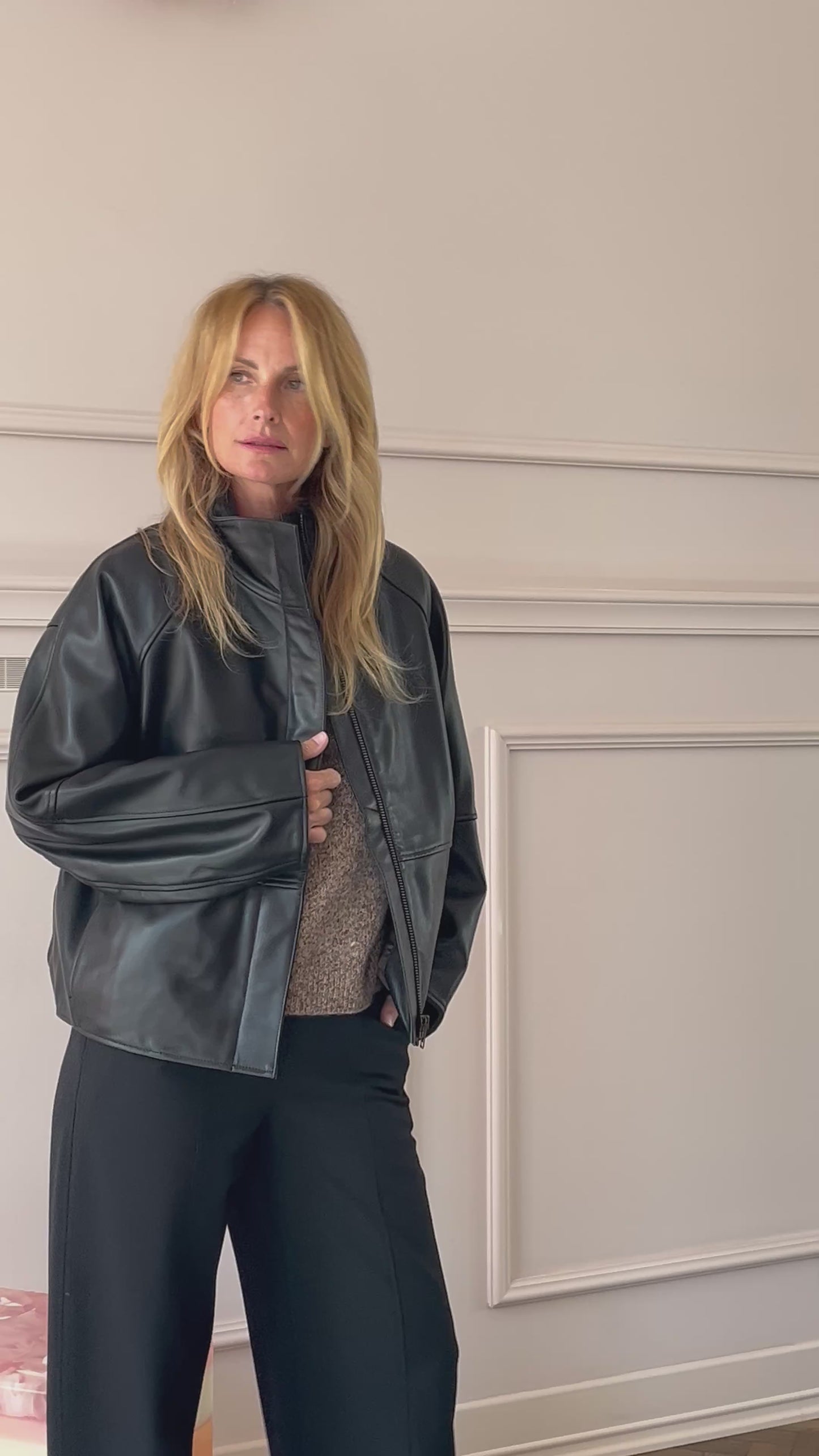 
                  
                    Load and play video in Gallery viewer, April First Berlin Soeur Gamma Leather Jacket Black
                  
                
